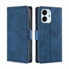 For Honor 80 SE Skin Feel Crocodile Magnetic Clasp Leather Phone Case(Blue) - 1