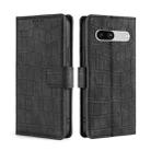 For Google Pixel 7a Skin Feel Crocodile Magnetic Clasp Leather Phone Case(Black) - 1