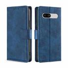 For Google Pixel 7a Skin Feel Crocodile Magnetic Clasp Leather Phone Case(Blue) - 1