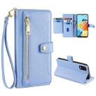 For LG K52 Sheep Texture Cross-body Zipper Wallet Leather Phone Case(Blue) - 1