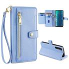 For Motorola Edge Sheep Texture Cross-body Zipper Wallet Leather Phone Case(Blue) - 1