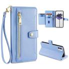 For Nothing Phone 1 Sheep Texture Cross-body Zipper Wallet Leather Phone Case(Blue) - 1