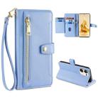 For OPPO Reno9 Pro+ 5G Sheep Texture Cross-body Zipper Wallet Leather Phone Case(Blue) - 1