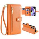 For Realme 10 Pro 5G Sheep Texture Cross-body Zipper Wallet Leather Phone Case(Orange) - 1