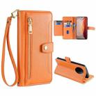 For vivo X90 Pro / X90 Pro+ Sheep Texture Cross-body Zipper Wallet Leather Phone Case(Orange) - 1