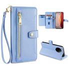 For vivo X90 Pro / X90 Pro+ Sheep Texture Cross-body Zipper Wallet Leather Phone Case(Blue) - 1