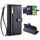 For Google Pixel 7 5G Sheep Texture Cross-body Zipper Wallet Leather Phone Case(Black) - 1