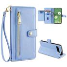 For Google Pixel 7 5G Sheep Texture Cross-body Zipper Wallet Leather Phone Case(Blue) - 1