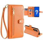 For ASUS Zenfone 9 / Zenfone 9Z Sheep Texture Cross-body Zipper Wallet Leather Phone Case(Orange) - 1