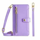 For ASUS Zenfone 8 Flip / ZS672KS Sheep Texture Cross-body Zipper Wallet Leather Phone Case(Purple) - 1