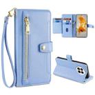 For Huawei Mate 50 Sheep Texture Cross-body Zipper Wallet Leather Phone Case(Blue) - 1