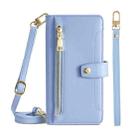 For CUBOT P30 Sheep Texture Cross-body Zipper Wallet Leather Phone Case(Blue) - 1