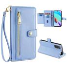 For Xiaomi Redmi Note 11 4G Global / Note 11S Sheep Texture Cross-body Zipper Wallet Leather Phone Case(Blue) - 1