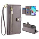 For Xiaomi Redmi Note 11 4G Global / Note 11S Sheep Texture Cross-body Zipper Wallet Leather Phone Case(Grey) - 1