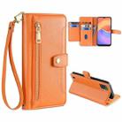 For ZTE Blade A52 Lite Sheep Texture Cross-body Zipper Wallet Leather Phone Case(Orange) - 1