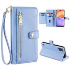 For ZTE Blade A52 Lite Sheep Texture Cross-body Zipper Wallet Leather Phone Case(Blue) - 1