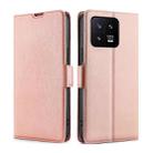 For Xiaomi 13 Ultra-thin Voltage Side Buckle Leather Phone Case(Rose Gold) - 1