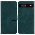 For Google Pixel 7a Skin Feel Pure Color Flip Leather Phone Case(Green) - 1