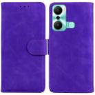 For Infinix Hot 20 Play Skin Feel Pure Color Flip Leather Phone Case(Purple) - 1