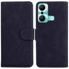 For Infinix Hot 20 Play Skin Feel Pure Color Flip Leather Phone Case(Black) - 1