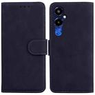 For Tecno Pova 4 Pro Skin Feel Pure Color Flip Leather Phone Case(Black) - 1