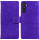 For Samsung Galaxy A54 5G Skin Feel Pure Color Flip Leather Phone Case(Purple) - 1
