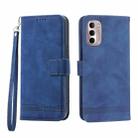 For Motorola Moto G Stylus 4G 2022 Dierfeng Dream Line TPU + PU Leather Phone Case(Blue) - 1