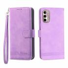 For Motorola Moto G Stylus 4G 2022 Dierfeng Dream Line TPU + PU Leather Phone Case(Purple) - 1