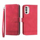 For Motorola Moto G52 4G/G82 5G/G71S Dierfeng Dream Line TPU + PU Leather Phone Case(Red) - 1