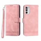 For Motorola Moto G52 4G/G82 5G/G71S Dierfeng Dream Line TPU + PU Leather Phone Case(Pink) - 1