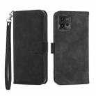 For Motorola Moto G72 Dierfeng Dream Line TPU + PU Leather Phone Case(Black) - 1