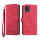 For Motorola Moto G72 Dierfeng Dream Line TPU + PU Leather Phone Case(Red) - 1