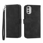 For Motorola Moto E32 4G Dierfeng Dream Line TPU + PU Leather Phone Case(Black) - 1