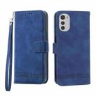 For Motorola Moto E32 4G Dierfeng Dream Line TPU + PU Leather Phone Case(Blue) - 1