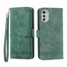 For Motorola Moto E32 4G Dierfeng Dream Line TPU + PU Leather Phone Case(Green) - 1