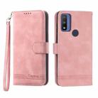 For Motorola Moto G Play 2023 Dierfeng Dream Line TPU + PU Leather Phone Case(Pink) - 1