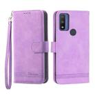 For Motorola Moto G Power 2022 Dierfeng Dream Line TPU + PU Leather Phone Case(Purple) - 1