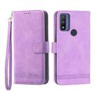 For Motorola Moto G Play 2022 Dierfeng Dream Line TPU + PU Leather Phone Case(Purple) - 1