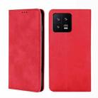 For Xiaomi 13 Skin Feel Magnetic Horizontal Flip Leather Phone Case(Red) - 1