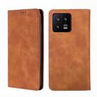 For Xiaomi 13 Skin Feel Magnetic Horizontal Flip Leather Phone Case(Light Brown) - 1