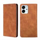 For Honor 80 SE Skin Feel Magnetic Horizontal Flip Leather Phone Case(Light Brown) - 1