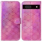 For Google Pixel 7a Colorful Magnetic Buckle Leather Phone Case(Pink) - 1