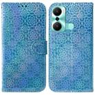 For Infinix Hot 20 Play Colorful Magnetic Buckle Leather Phone Case(Blue) - 1