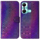 For Infinix Hot 20 Play Colorful Magnetic Buckle Leather Phone Case(Purple) - 1