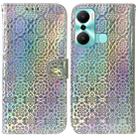 For Infinix Hot 20 Play Colorful Magnetic Buckle Leather Phone Case(Silver) - 1