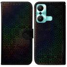 For Infinix Hot 20 Play Colorful Magnetic Buckle Leather Phone Case(Black) - 1