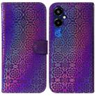 For Tecno Pova 4 Pro Colorful Magnetic Buckle Leather Phone Case(Purple) - 1