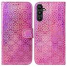For Samsung Galaxy A34 5G Colorful Magnetic Buckle Leather Phone Case(Pink) - 1