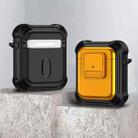 For AirPods 1 / 2 TPU + PC Shockproof Earphone Protective Case with Switch(Yellow) - 1