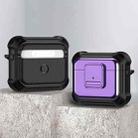 For AirPods 3 TPU + PC Shockproof Earphone Protective Case with Switch(Purple) - 1